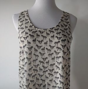 ❎ *Sold* EUC Cream Zebra Pattern Tank Top